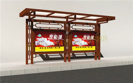 時達廣告制品廠 專業打造鋼木公交候車亭，引領城市廣告設計新風尚